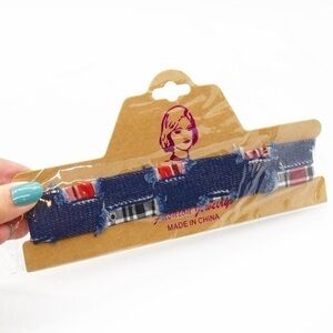 Patchwork Denim Choker